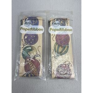 VTG MPR Crafts Paper Ribbon Christmas Holiday Ornaments Pattern Set of 2